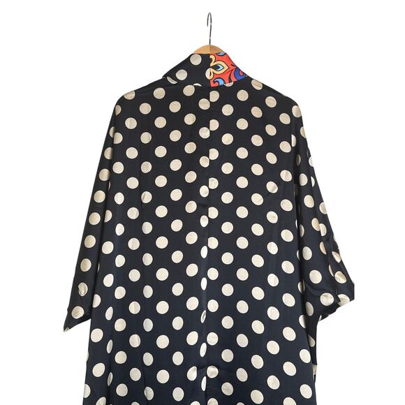 Alembika Paisley Dot Long Kimono Jacket Robe Satin Women's Size 1X Multi NWT - Picture 11 of 13